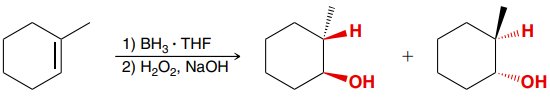 <p>An addition reaction in which water (H and OH) is added across an alkene.</p><p>Major product: OH added to less substituted side; syn addition</p>