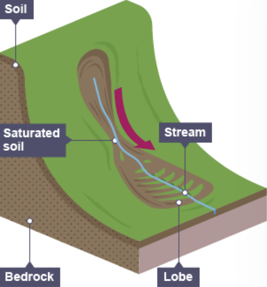 <p>Mass movement (mudflow)</p>