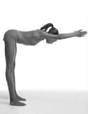 <p>A series of moves but the basic movement makes a</p><p>"tabletop" of the body. The dancer strands in a second position- feet turned out heel-to-heel</p>
