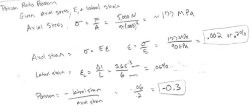Poisson's Ratio answer and work