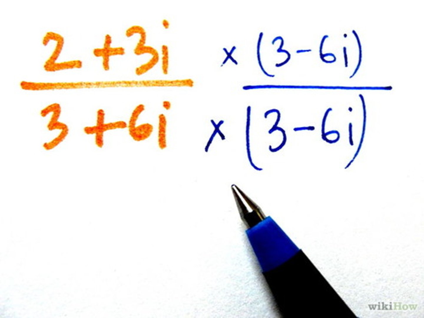 <p>The same to terms with the opposite sign between the two terms, the real term does not change signs. </p><p>Remember to replace i^2 with a = -1, combine like terms, and then continue simplifying the fraction.</p><p>(is similar to rationalizing the denomator; the number is always rational: refer to P3.1,P3.2)</p>