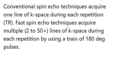 <p>B. More than 1 line of k-space is acquired in each TR period</p>