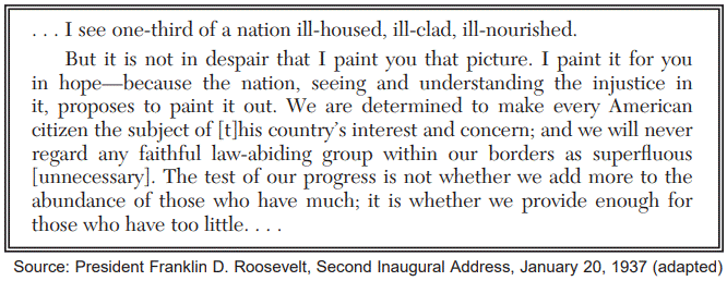 <p>Which later presidential program is most similar to the idea expressed in this passage?</p>