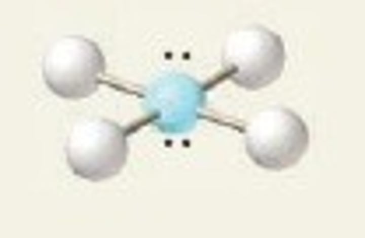 <p>4 Bonding Domains and 2 Lone Pairs</p>