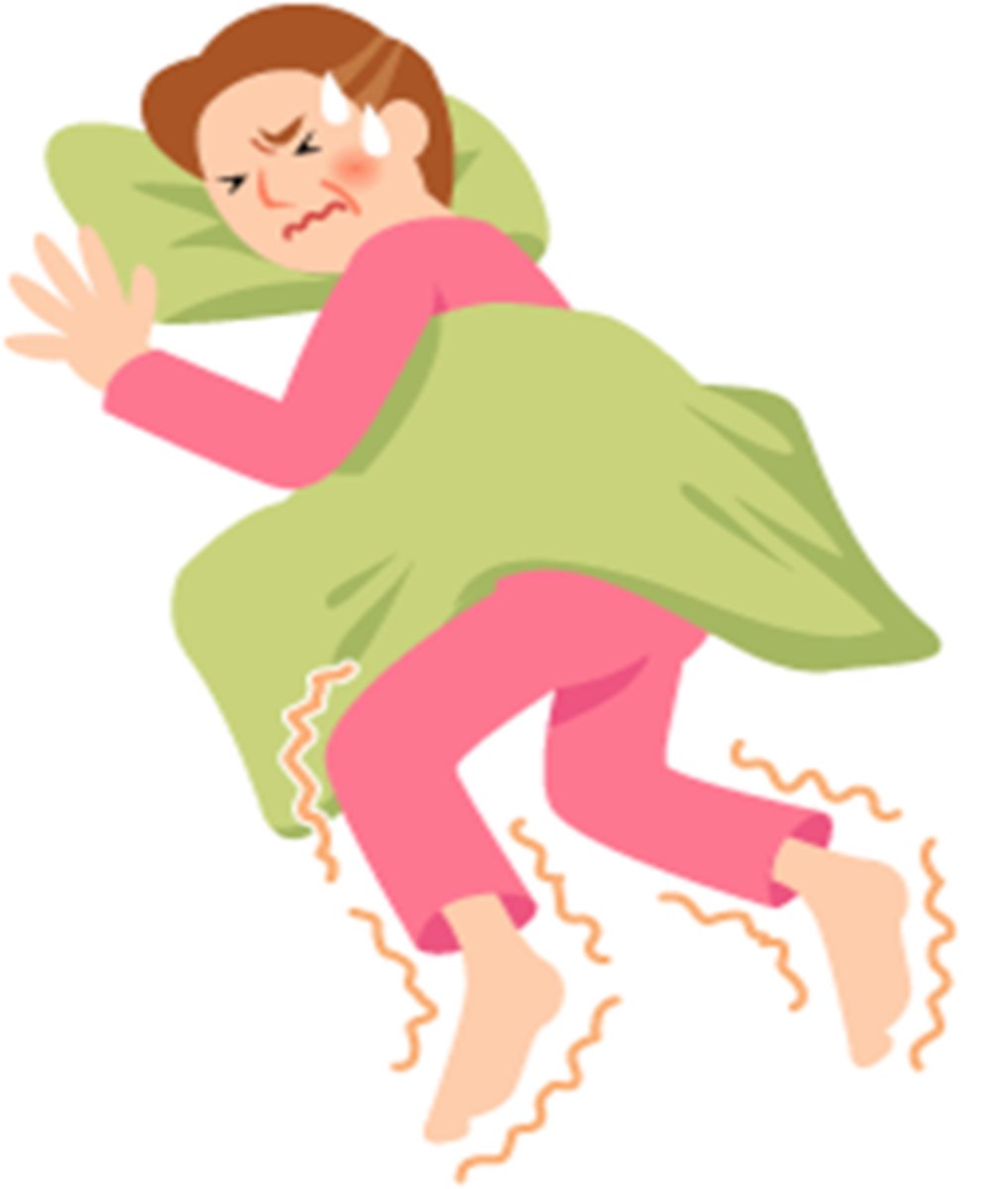 <p>Patients have an irresistible urge to move legs that is worse at night or with rest; iron deficiency</p>