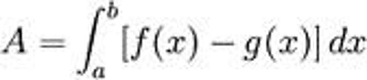 <p>with f(x) on top and g(x) on bottom</p><p>a and b represent bounds or where the two graphs intersect</p>