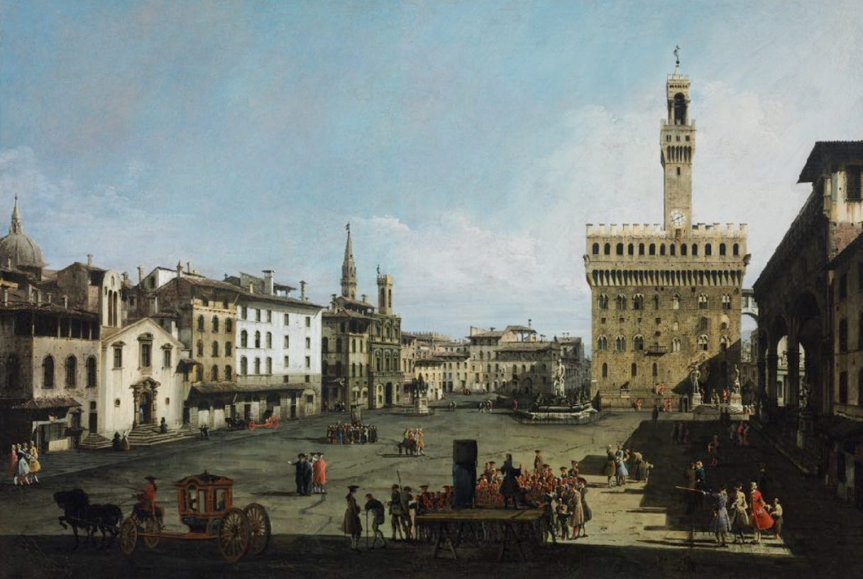 <p>Piazza della signoria nel 1740</p>
