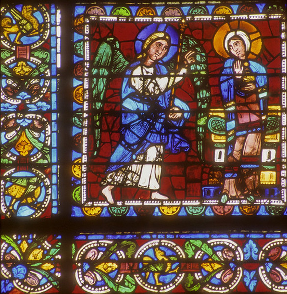 <p>incredibly preserved, Gabriel speaks (two fingers) and is a royal messenger (holds scepter)</p>