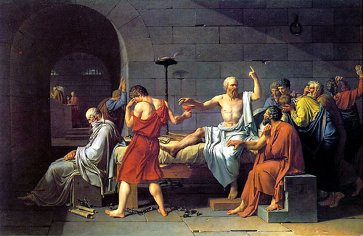 <p>Considered the father of Western political philosophy. "What does it mean to be a human being?" In the end, he was sentenced to death and Plato was his most famous student, who produced dialogues about his teacher's philosophy.</p>