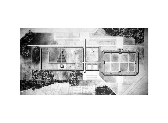 <p>This is the <strong>Cemetery of Can Cataldo</strong>, it was a competition entry designed by<strong> Aldo Rossi</strong>.</p>