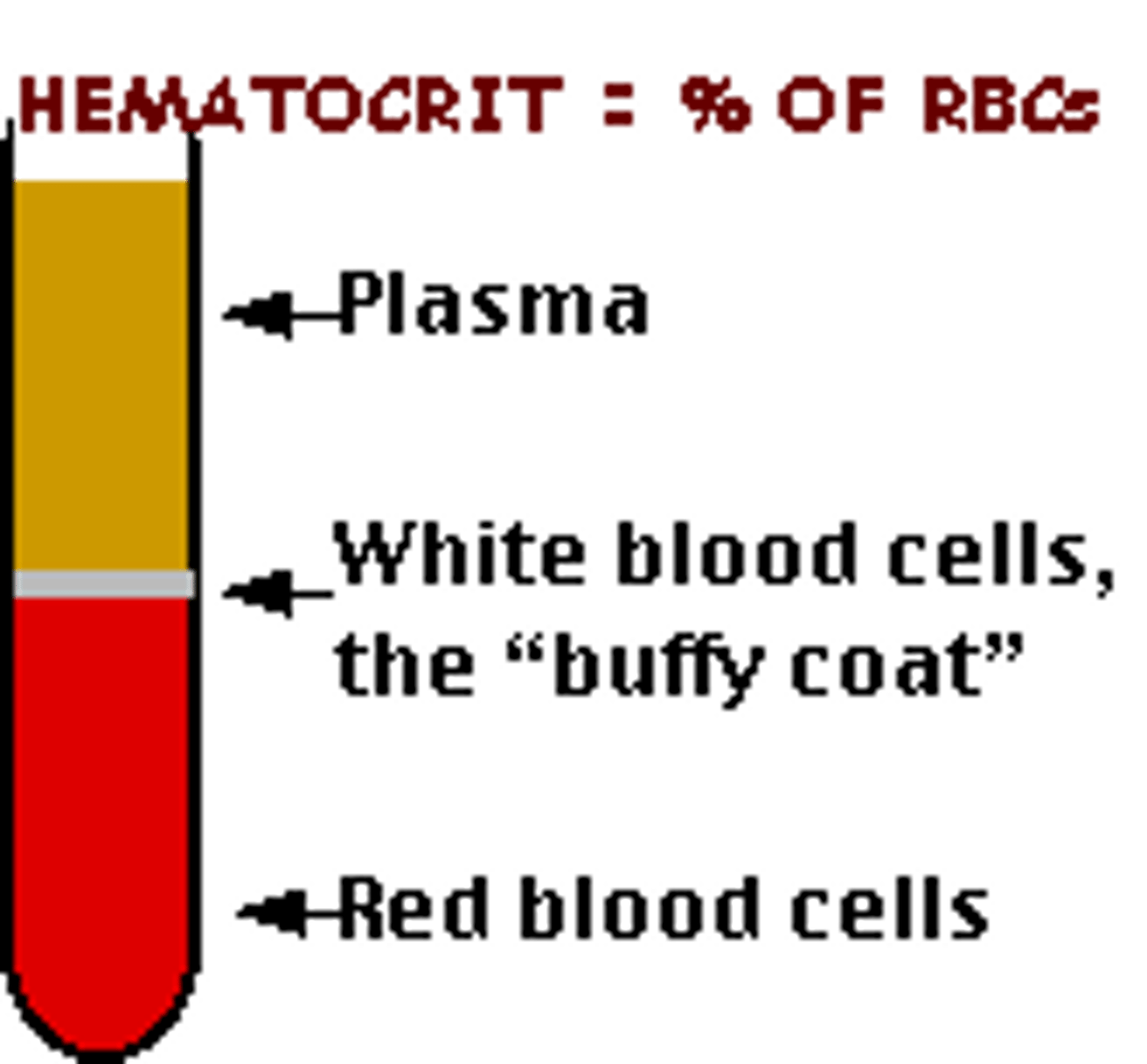 <p>percentage of erythrocytes in a volume of blood</p>