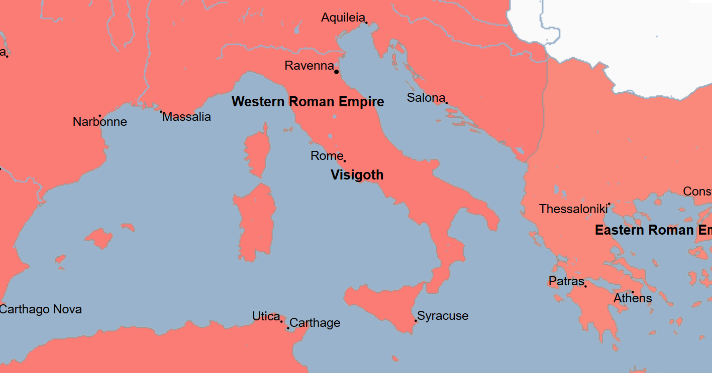 <ul><li><p>3rd King of the Visigoths </p></li><li><p>He was Alaric’s brother-in-law</p></li><li><p>He married Galla Placidia, the sister of Emperor Honorius of Rome, in 414, after she was held hostage by his predecessor and brother-in-law Alaric</p></li><li><p>He led the Visigoths into Gaul and seized the southwestern part of the region in 412</p></li><li><p>He struck a deal with Emperor Honorius of Rome but the Emperor broke his word after striking the deal</p><ul><li><p>In response, he and the Visigoths invaded and occupied Narbonne, Toulouse, and Bordeaux </p></li></ul></li><li><p>He struck another deal with Emperor Honorius in which he would marry the Emperor’s sister Galla Placida, which briefly restored good relations between him and the Emperor</p><ul><li><p><span>He married the Roman princess Galla Placida in the hopes of establishing a joint Roman-Visigothic Union, but their infant son died and this plan failed</span></p></li><li><p>After this, another quarrel eventually broke out between him and the Emperor and Emperor Honorius and his Roman forces drove Athaulf and the Visigoths into the , where famine awaited them </p></li></ul></li><li><p>After this, he was murdered by his own people and they proclaimed a new king, King Wallia</p></li></ul><p></p>