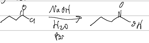 <p>acid halide → acid</p>