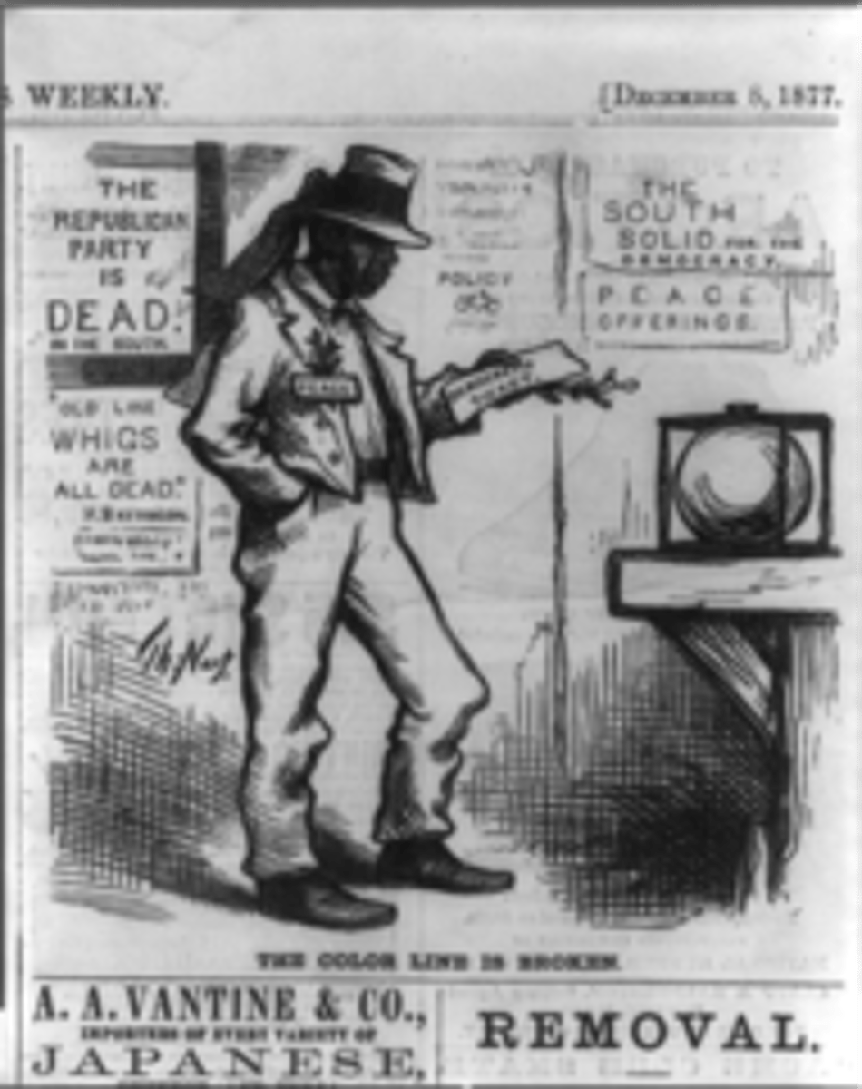 <p>in the South during the Reconstruction era, sought to overthrow the Radical Republican coalition of Freedmen, carpetbaggers and Scalawags</p>