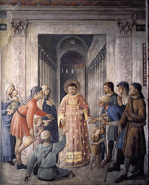 <p><strong>Lorenzo che distribuisce le elemosine (cappella niccolina, Roma)</strong></p>