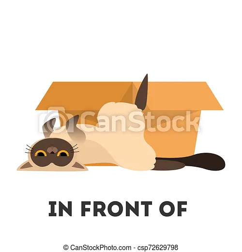 in front of