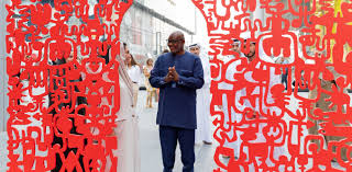 <p>Made art using symbols (Nsibidi)</p>