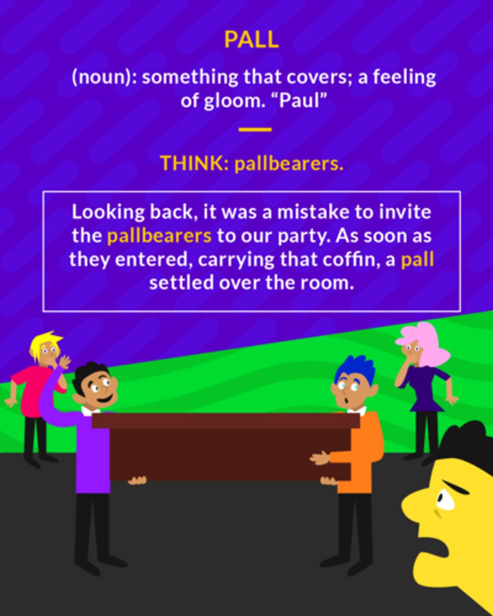 <p>something that covers or conceals</p><p>(noun) something that covers; a feeling of gloom</p>