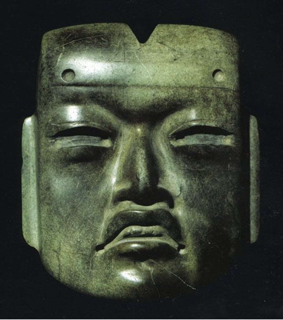 <p>olmec, c 1200-400 BCE, jadeite</p>