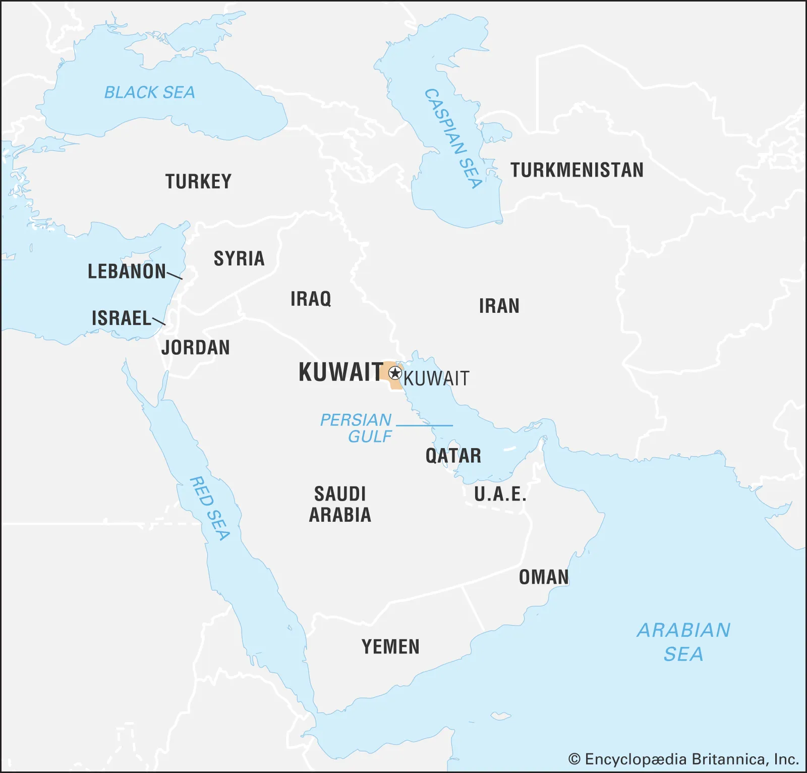 <p>Between Saudi Arabia and Iraq</p>