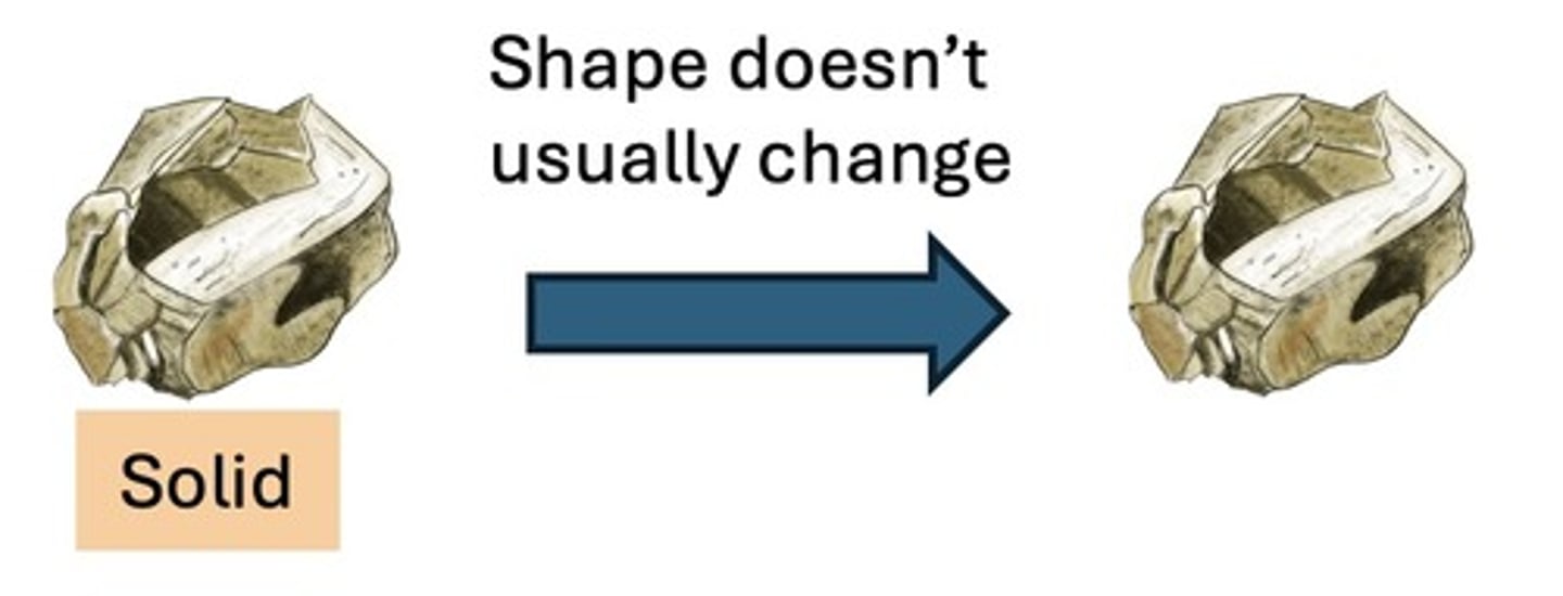 <p>Solids have a definite shape.</p>