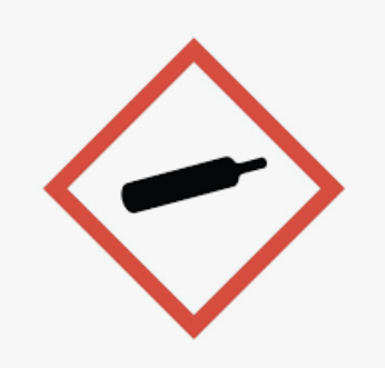 <p><span>A chemical symbol indicating a gas stored under pressure which may explode if heated</span></p>