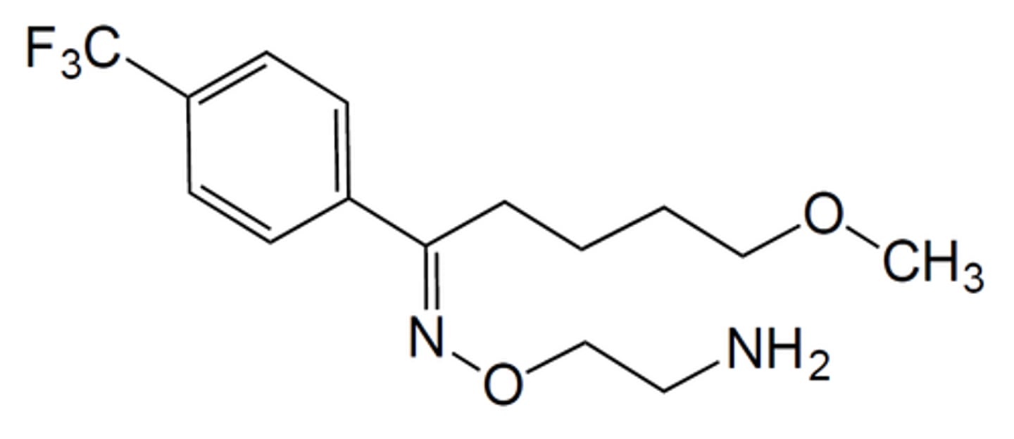 <p>- SSRI</p><p>- first SSRI approved for the treatment of OCD; also for the treatment of depression and anxiety disorders</p><p>- has E configuration</p><p>- same common side effects as other SSRIs</p><p>- has more GI side effects than other SSRIs</p>