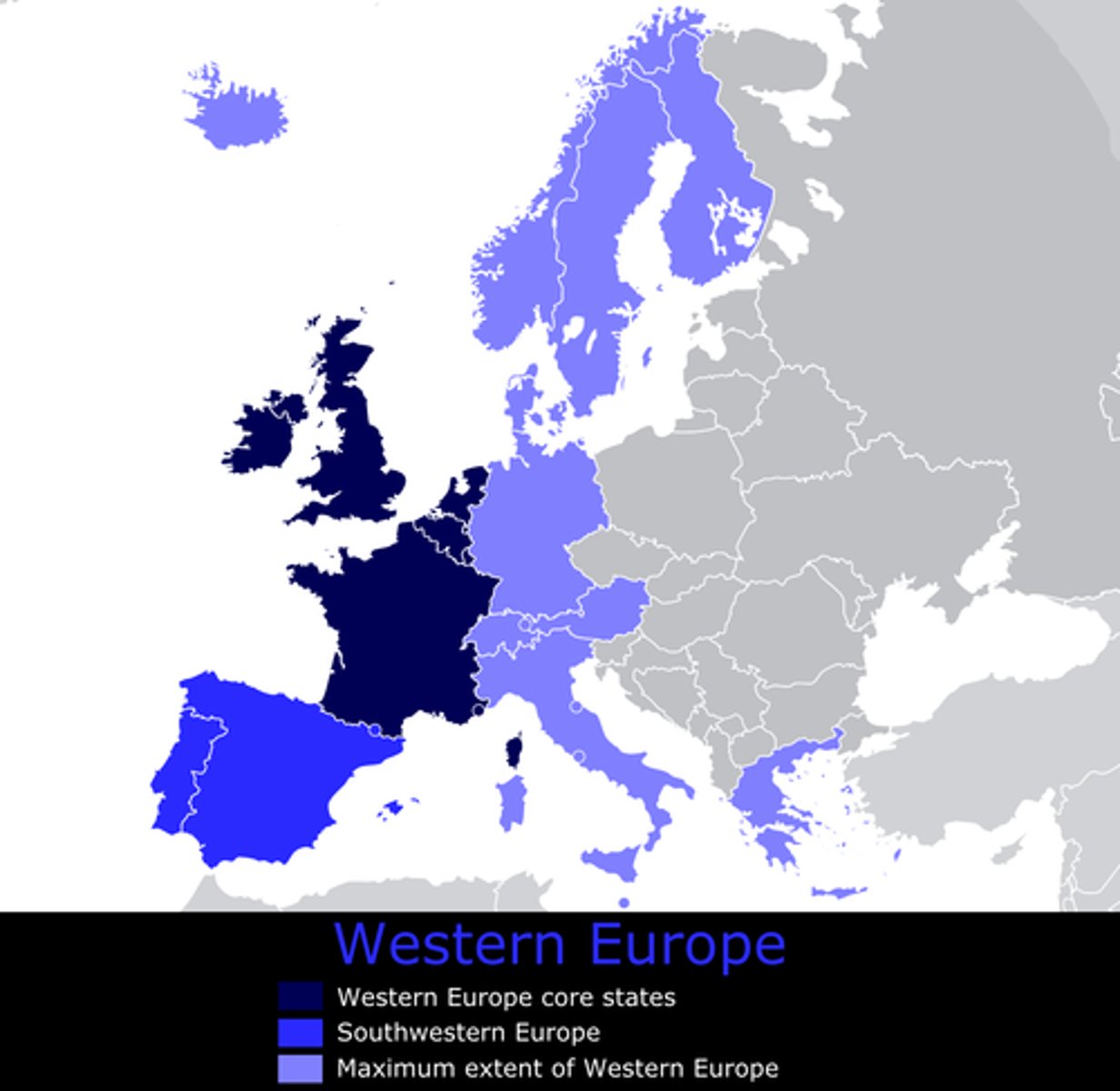 <p>Consisting mostly the countries of Latin and Germanic ethnicity</p>