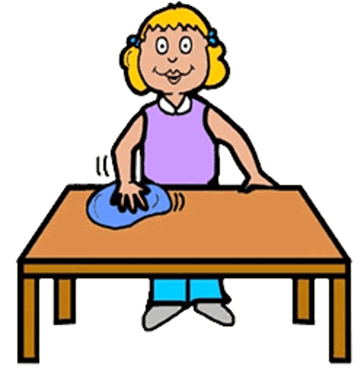 <p>Clear off your desks, please</p>