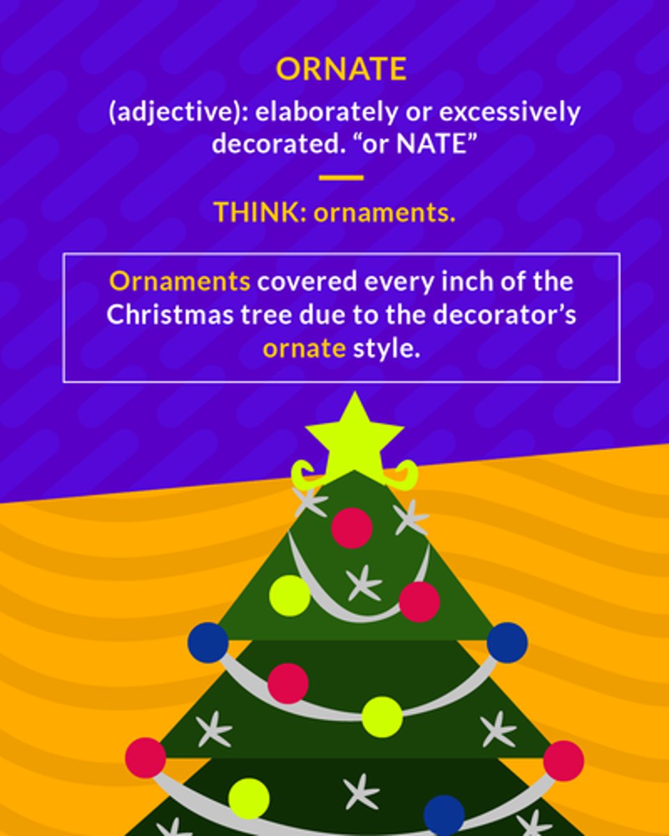 <p>(adj.) elaborately decorated; showily splendid</p>