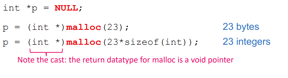 Using Malloc. You must free memory after it goes out of scope using free(p);