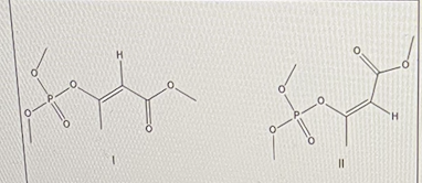 <p>For Mevinphos, determine which isomer is E and which is Z</p>