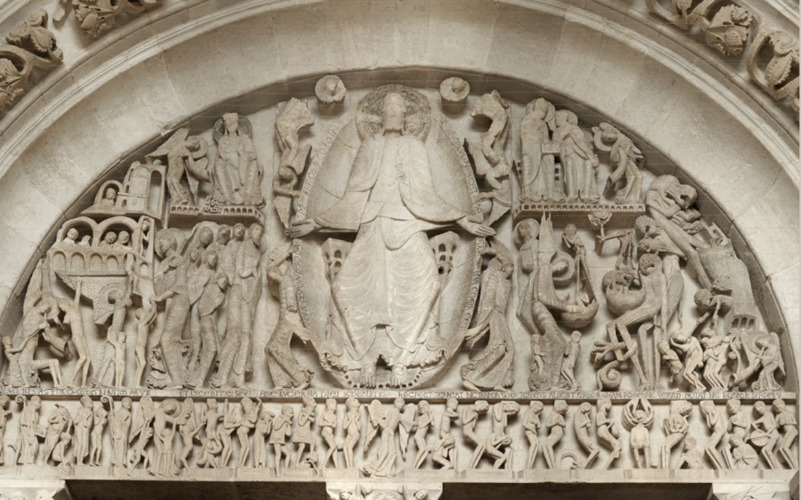 <p>describe the composition of the Last Judgment at Saint Lazare</p>