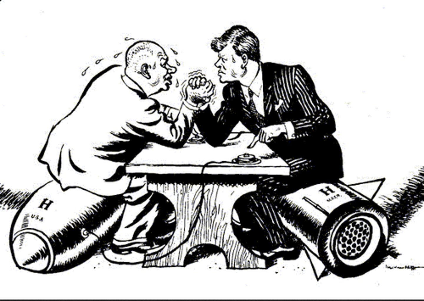 <p>International crisis in October 1962, the closest approach to nuclear war at any time between the US and the USSR; when the US discovered Soviet nuclear missiles in Cuba, President John F. Kennedy demanded their removal and announced a naval blockade of the island; the Soviet leader Khrushchev cooperated with US demands a week later</p>