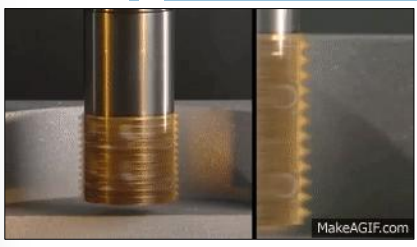 <p>Use form-milling cutter to shape the threads of a screw.  Can create internal and external threads</p>