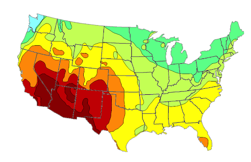 <p>A thematic map that uses lines to connect points of equal value.</p>