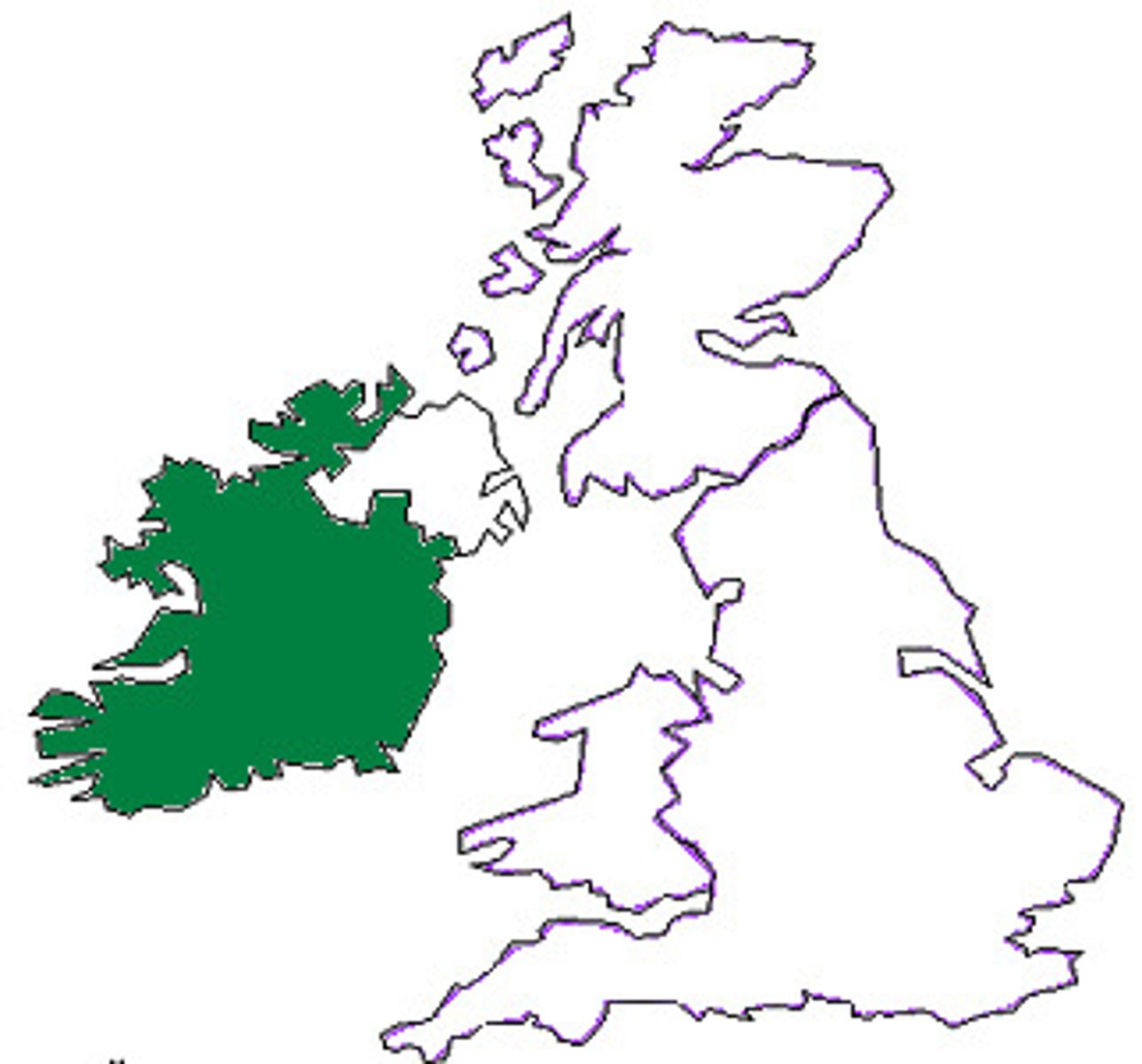 <p>Based on the map, which of the following can be identified as a true statement about Northern Ireland?</p>