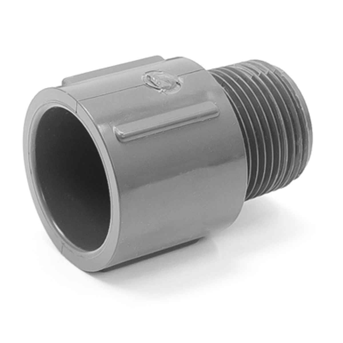 <p>Adapts PVC conduit to a threaded fitting for connecting to a box, panel , etc.</p>