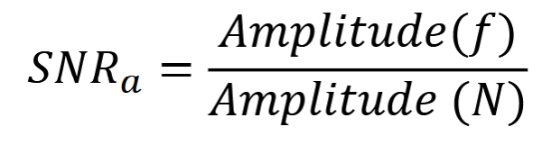 <ul><li><p>frequency amplitude / noise amplitude</p></li><li><p>Poisson = photons per unit area / standard deviation. SD = sqrt(mean) SNRa=sqrt(mean). more photons = higher SNR = higher im qual</p></li><li><p>SNR (in dB) = 20log(SNRa)</p></li></ul><p></p>