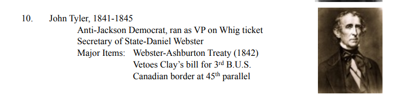 <p>ANTEBELLUM PERIOD: 1840-1860</p><ul><li><p>Annexation of Texas: Tyler's administration led the annexation of Texas, which eventually led to the Mexican-American War.</p></li></ul>