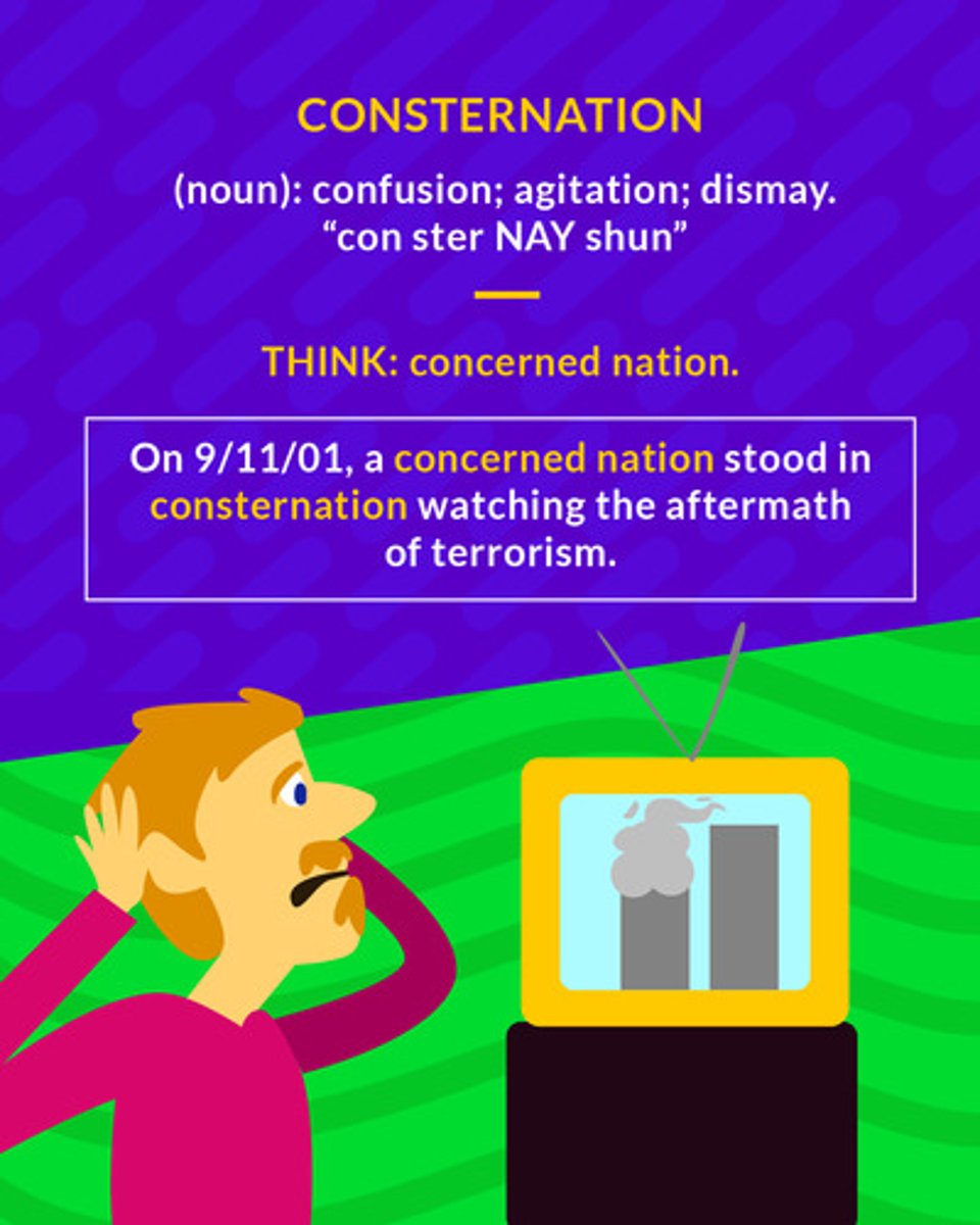 <p>(noun) dismay, confusion</p>