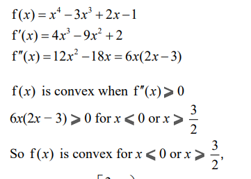<p>i only got the 3/2 solutions and not the 0 because i didn’t factorise<br><br>so make sure you factorise to not loose solutions<br><br>+ analyse the second derivative before and after each solution when you’ve solved f’’(x) = 0</p>