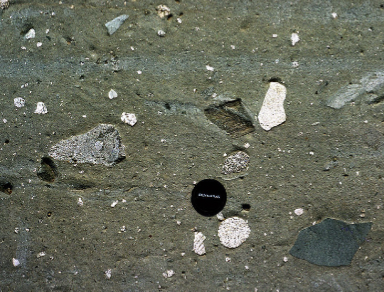 <p>Transported by ice or mass flow</p>