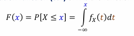 <p>The cumulative distribution function (cdf) of a random variable 𝑋 specifies the probability that a random variable 𝑋 takes on a value that is less than or equal to 𝑥:</p><p> 𝐹(𝑥)=𝑃(𝑋 ≤ 𝑥).</p><p><strong>Note:</strong> For a discrete random variable, the graph of 𝐹(𝑥) consists of a series of horizontal lines (called “steps”) with jumps at each of the possible values of 𝑋. The size of the jump at any point 𝑥 is equal to the value of the probability mass function 𝑝(𝑥) at that point 𝑥𝑥.</p>