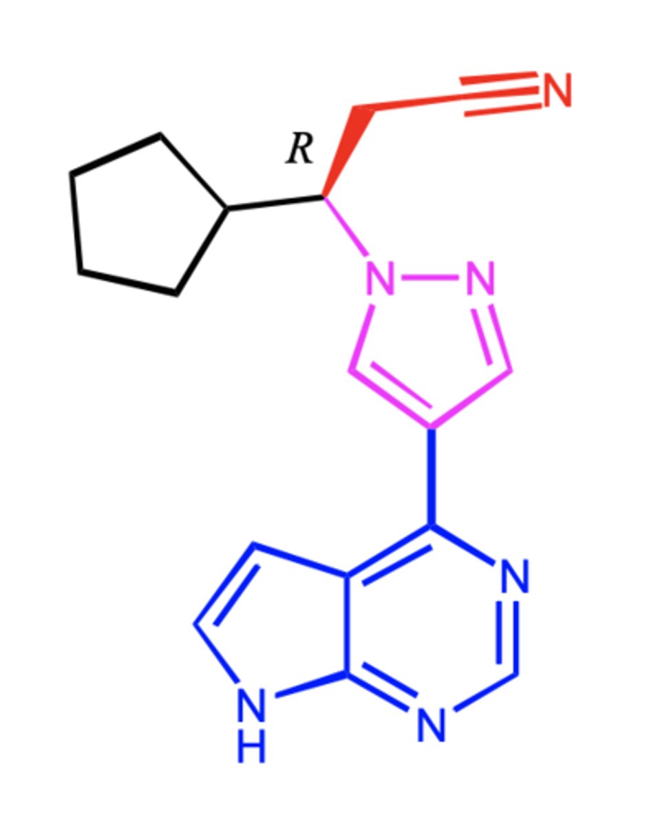 <p>(jak2 inhibitor -- NRTKI)</p><p>ROA: oral</p><p>MOA: inhibits JAK1 and JAK2</p><p>indication: intermediate to high risk myelofibrosis</p><p>- polycythemia vera</p><p>AE: hematologic toxicity, infections, skin cancer</p>