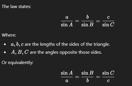 <ul><li><p>best for when you know two angles and one side of a triangle</p></li></ul><p></p>