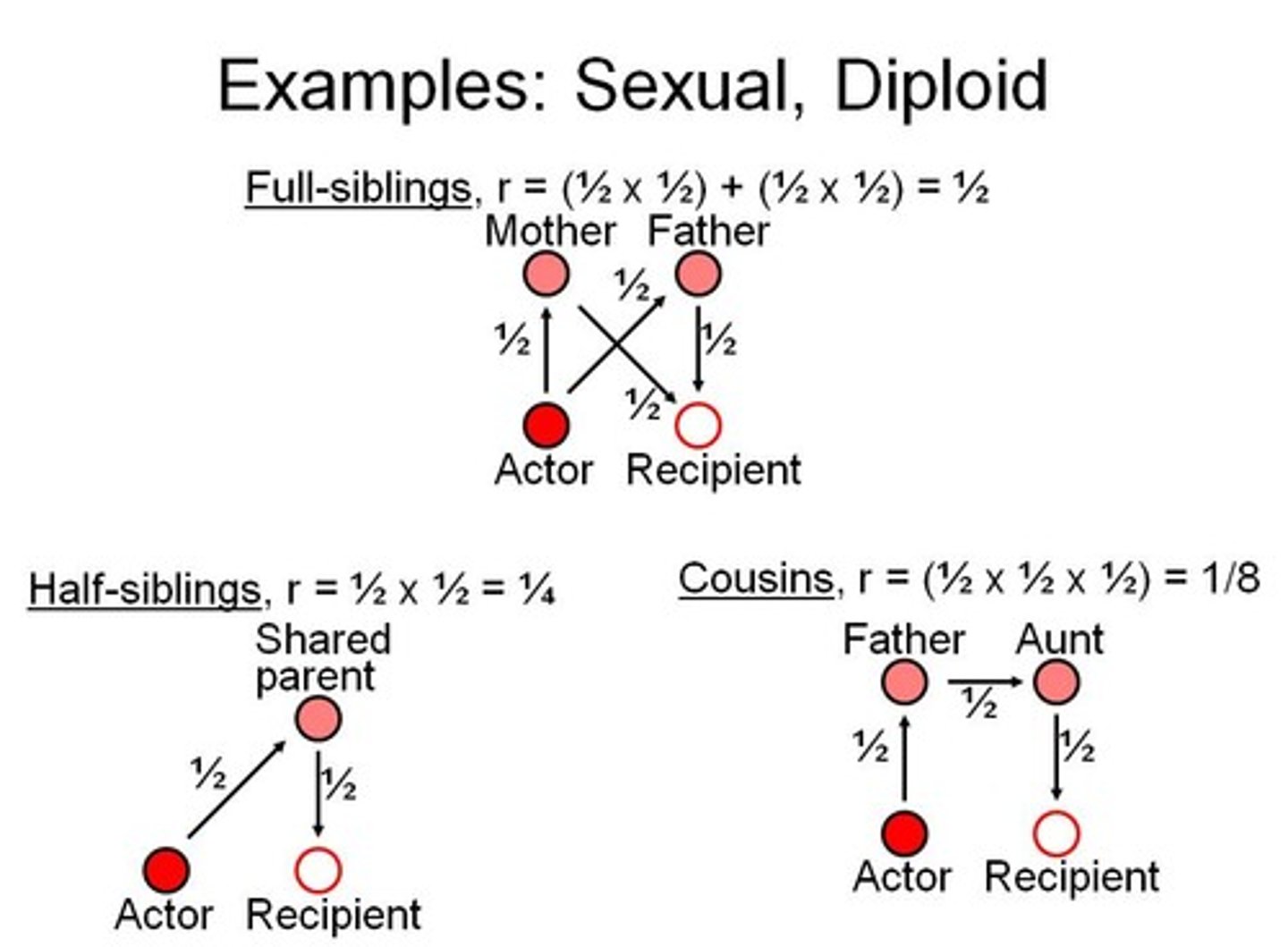 <p>r = Probability that two alleles in 2 individuals are identical by descent. Similar to the inbreeding coefficient F (which measures whether 2 alleles within an individual are IBD)</p>