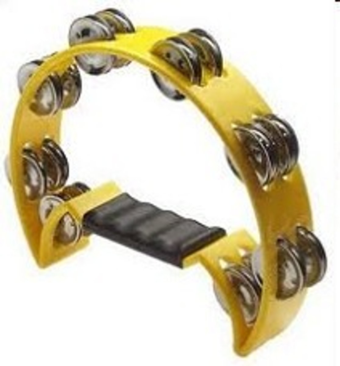 <p>A musical instrument from the percussion family consisting of a frame, often of wood or plastic, with pairs of small metal jingles.</p>