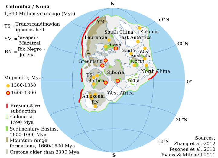 <p>ca. 1.5 Ga (Mesoproterozoic)</p>