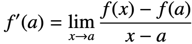 <ol><li><p>[x, f(x)] is a point on the graph</p></li><li><p>[a, f(a)] is a point on the graph</p></li><li><p>as x → a, x is slowly moving closer towards a </p></li><li><p>when x = a, it <span style="color: red;"><strong>must</strong></span> have the same slope since they are the same point now</p></li><li><p>the slope at x, f(x) is  the slope of a, f(a)</p></li></ol><p></p>
